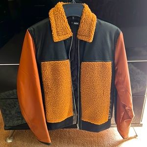 Shein Faux Leather Jacket w/ Faux Fur
